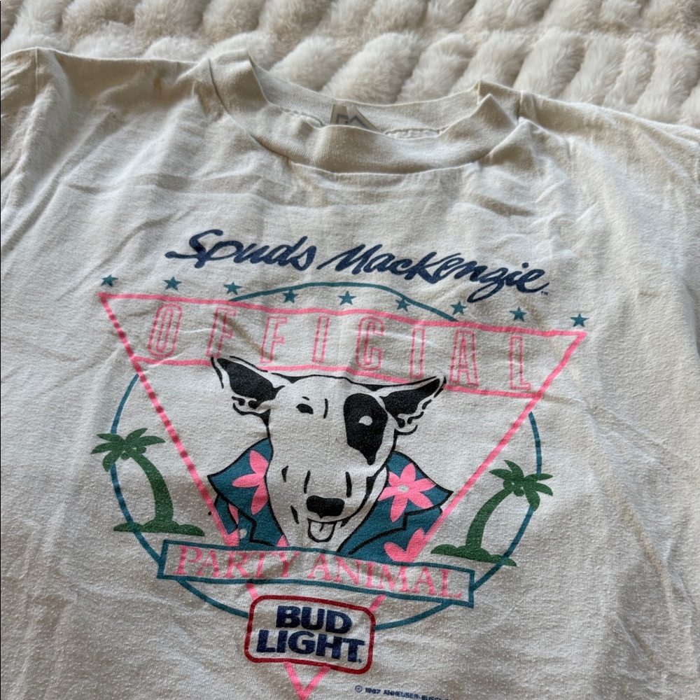 Spuds Mackenzie vintage single stitch White T-Shirt